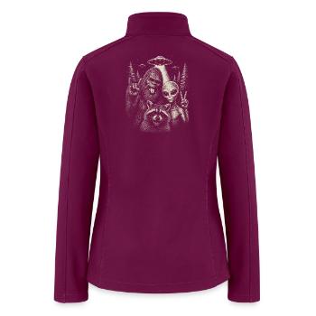 Cosmic Forest Friends - Women’s Soft Shell Jacket - raspberry - Back