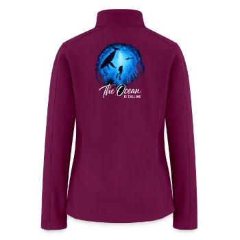  The Ocean Is Calling Scuba Diving Whale Shark - Women’s Soft Shell Jacket - raspberry - Back