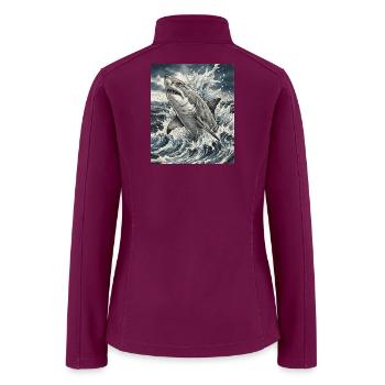 Shark Surge in Tidal Spray - Women’s Soft Shell Jacket - raspberry - Back