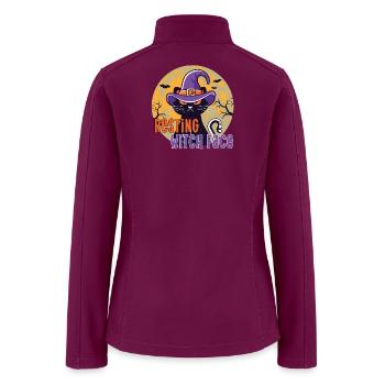 Halloween Witch Cat Resting Witch Face Funny - Women’s Soft Shell Jacket - raspberry - Back