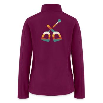 Stirrups Riding Crop Retro Vintage Stripes Horse R - Women’s Soft Shell Jacket - raspberry - Back