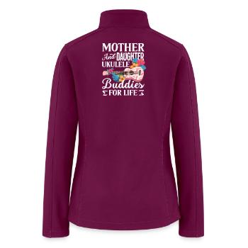 Mother And Daughter Ukulele Buddies For Life - Women’s Soft Shell Jacket - raspberry - Back