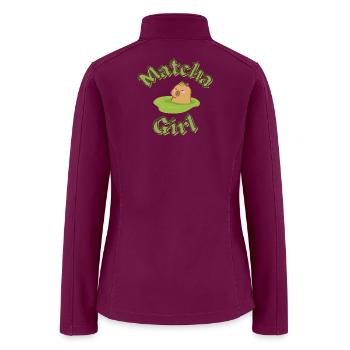 Cute Capybara Matcha Girl Aesthetic - Women’s Soft Shell Jacket - raspberry - Back