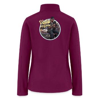 Vatos with Gatos - Women’s Soft Shell Jacket - raspberry - Back