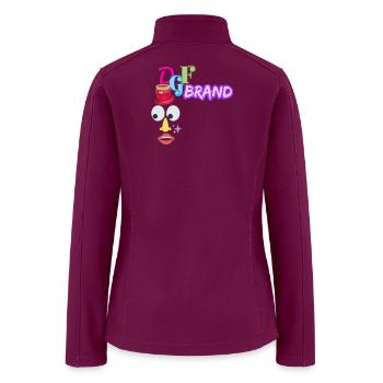 DGF Brand Cartoon Face Logo - Women’s Soft Shell Jacket - raspberry - Back