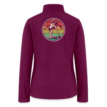 Retro Wakeboarder Sunset Circle - Women’s Soft Shell Jacket - raspberry - Back