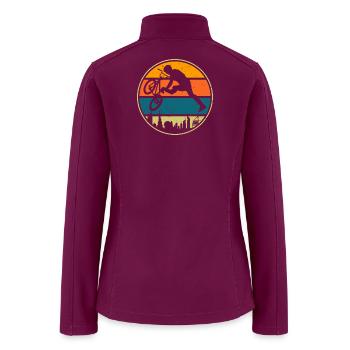 Retro Sunset BMX Rider - Women’s Soft Shell Jacket - raspberry - Back