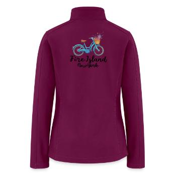 Fire Island bicycle barrier beach summer vacation - Women’s Soft Shell Jacket - raspberry - Back