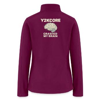 Neon Brain Humor Illustration - Women’s Soft Shell Jacket - raspberry - Back