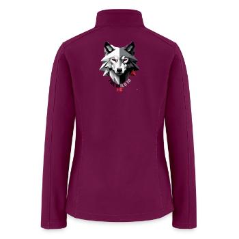 Fierce Wolf Geometric Design - Women’s Soft Shell Jacket - raspberry - Back