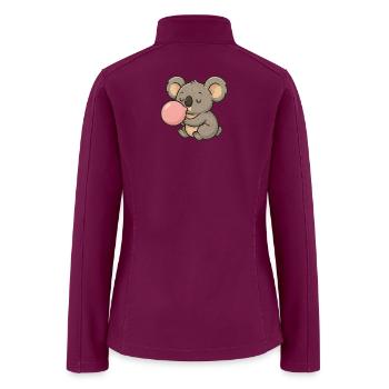 Cute Koala with Pink Cotton Candy - Women’s Soft Shell Jacket - raspberry - Back