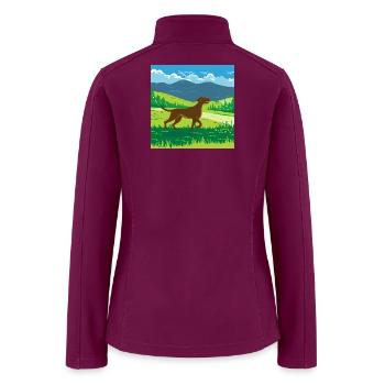 Pointer Dog with Mount Redfield New York WPA Art - Women’s Soft Shell Jacket - raspberry - Back