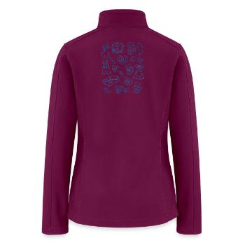 Beer and Heart Love Theme Illustration - Women’s Soft Shell Jacket - raspberry - Back