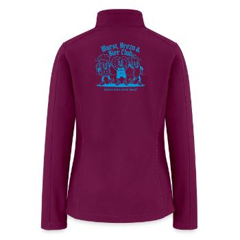 Beer and Sausage Friendship Illustration - Women’s Soft Shell Jacket - raspberry - Back