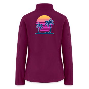 Neon Palm Sunset Island - Women’s Soft Shell Jacket - raspberry - Back