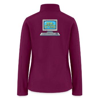 Retro 404 Pixel Art Computer Design - Women’s Soft Shell Jacket - raspberry - Back