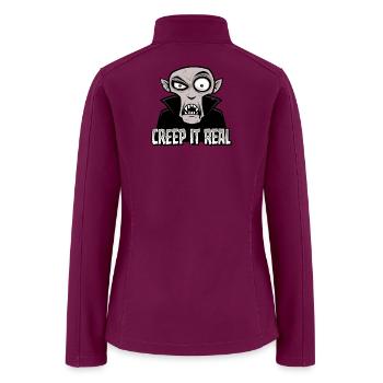 Creep It Real Classic Horror Vampire Design - Women’s Soft Shell Jacket - raspberry - Back
