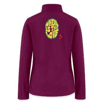 Where is the Love Egg Art hearts - Women’s Soft Shell Jacket - raspberry - Back