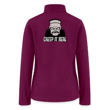 Creep It Real Classic Horror Monster Design - Women’s Soft Shell Jacket - raspberry - Back