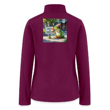 Animal forces (Freedom Frog) - Hands off Portland - Women’s Soft Shell Jacket - raspberry - Back