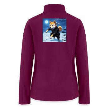 Animal forces (Canine NINJA warrior) breaking ICE - Women’s Soft Shell Jacket - raspberry - Back