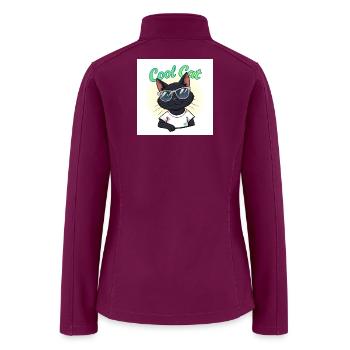 "Shady & Chic The Cool Cat" - Women’s Soft Shell Jacket - raspberry - Back