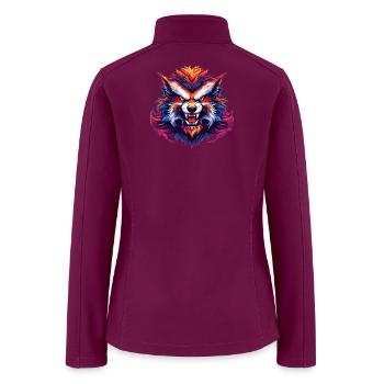 Howling Wolf Neon Art Shirt - Women’s Soft Shell Jacket - raspberry - Back