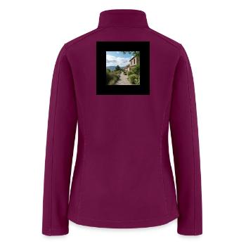 Stone Cottage Pathway in Garden View - Women’s Soft Shell Jacket - raspberry - Back