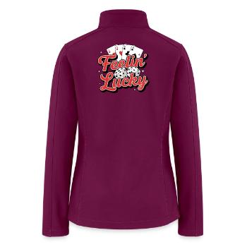 Feeling Lucky Card - Women’s Soft Shell Jacket - raspberry - Back