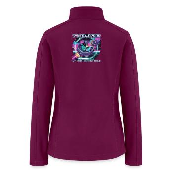 Syntax Error Space Dog Console - Women’s Soft Shell Jacket - raspberry - Back