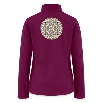 Pawprint Mandala Circle - Women’s Soft Shell Jacket - raspberry - Back