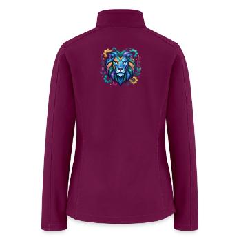 Vivid Circuit Lion Tech Art - Women’s Soft Shell Jacket - raspberry - Back