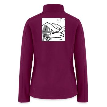 Minimal Mountain Birds Line Art - Women’s Soft Shell Jacket - raspberry - Back