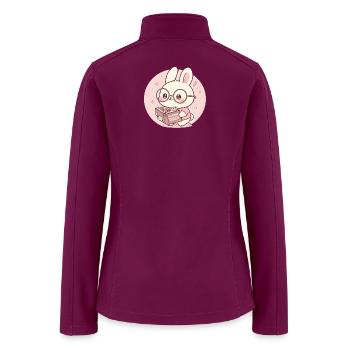 Overthinking Queen Bunny Reading - Women’s Soft Shell Jacket - raspberry - Back