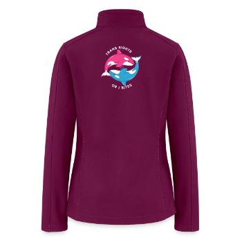 Trans Rights Dolphins - Women’s Soft Shell Jacket - raspberry - Back