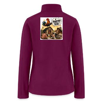 A Poultry Task The Rooster Crows - Women’s Soft Shell Jacket - raspberry - Back