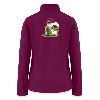 Farmstead Pal: Farmer and Goat - Women’s Soft Shell Jacket - raspberry - Back