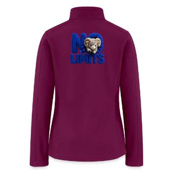 No Limits Ram — Bold Letter Art - Women’s Soft Shell Jacket - raspberry - Back