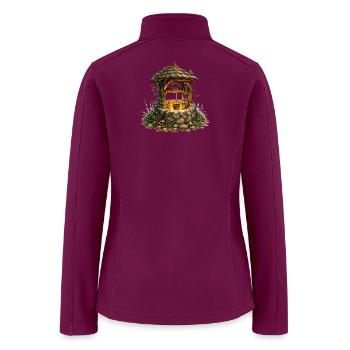 Whimsical Stone Well Lantern - Women’s Soft Shell Jacket - raspberry - Back