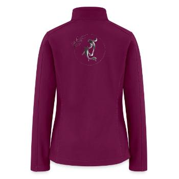 Koi Circle Duo Sumi Ink Art - Women’s Soft Shell Jacket - raspberry - Back