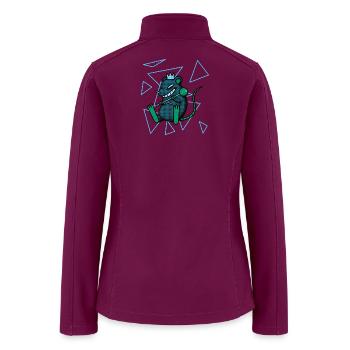 Neon Crown Rat Geometric Burst - Women’s Soft Shell Jacket - raspberry - Back
