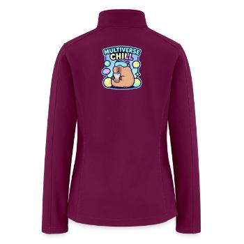 Cyberpunk Chill Capybara Futuristic Multiverse - Women’s Soft Shell Jacket - raspberry - Back