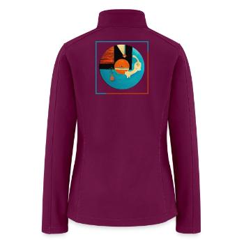 Abstract Cat Orbit Circle - Women’s Soft Shell Jacket - raspberry - Back