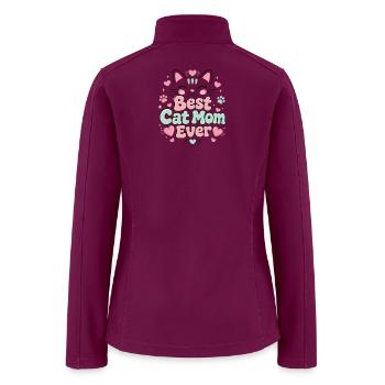 Best_Cat_Mom_Ever_Kawaii_T-Shirt - Women’s Soft Shell Jacket - raspberry - Back