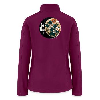Let Them Bloom Vintage Circle - Women’s Soft Shell Jacket - raspberry - Back