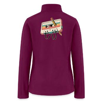Retro Cassette Pencil Fusion - Women’s Soft Shell Jacket - raspberry - Back