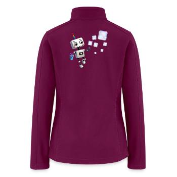 Robot blowing iridescent soap bubbles - Women’s Soft Shell Jacket - raspberry - Back