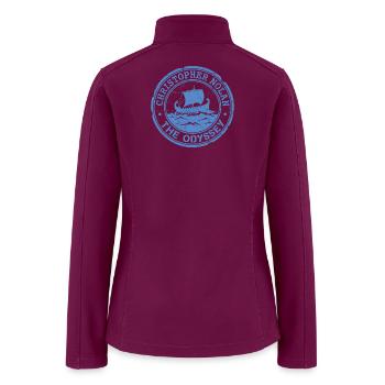 Blue Odyssey Ship Stamp - Women’s Soft Shell Jacket - raspberry - Back
