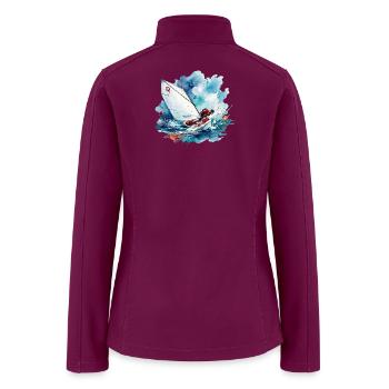 Optimist Watercolor  - Women’s Soft Shell Jacket - raspberry - Back