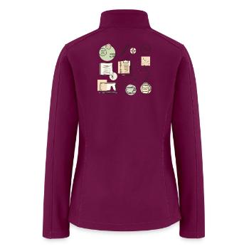 Creative Tools & Icons Collage – Hand-Drawn Maker  - Women’s Soft Shell Jacket - raspberry - Back